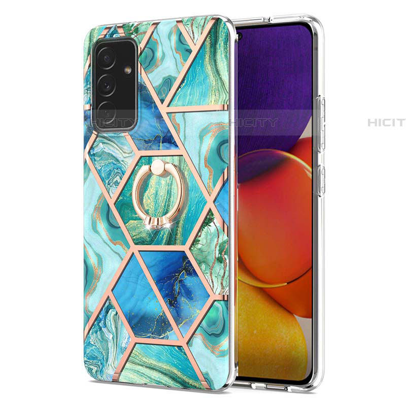 Handyhülle Silikon Hülle Gummi Schutzhülle Flexible Modisch Muster mit Fingerring Ständer Y01B für Samsung Galaxy A82 5G groß