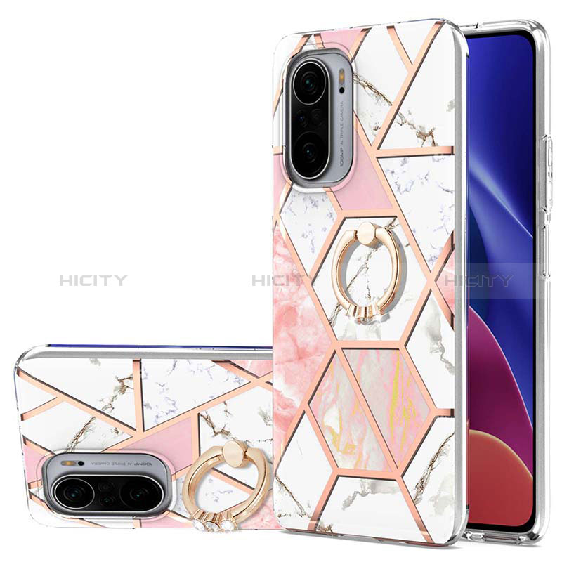 Handyhülle Silikon Hülle Gummi Schutzhülle Flexible Modisch Muster mit Fingerring Ständer Y01B für Xiaomi Mi 11i 5G Rosa Plus