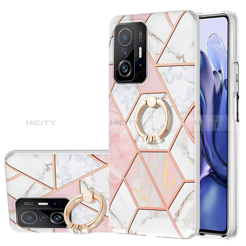 Handyhülle Silikon Hülle Gummi Schutzhülle Flexible Modisch Muster mit Fingerring Ständer Y01B für Xiaomi Mi 11T 5G groß