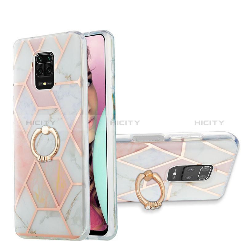 Handyhülle Silikon Hülle Gummi Schutzhülle Flexible Modisch Muster mit Fingerring Ständer Y01B für Xiaomi Poco M2 Pro Rosa Plus