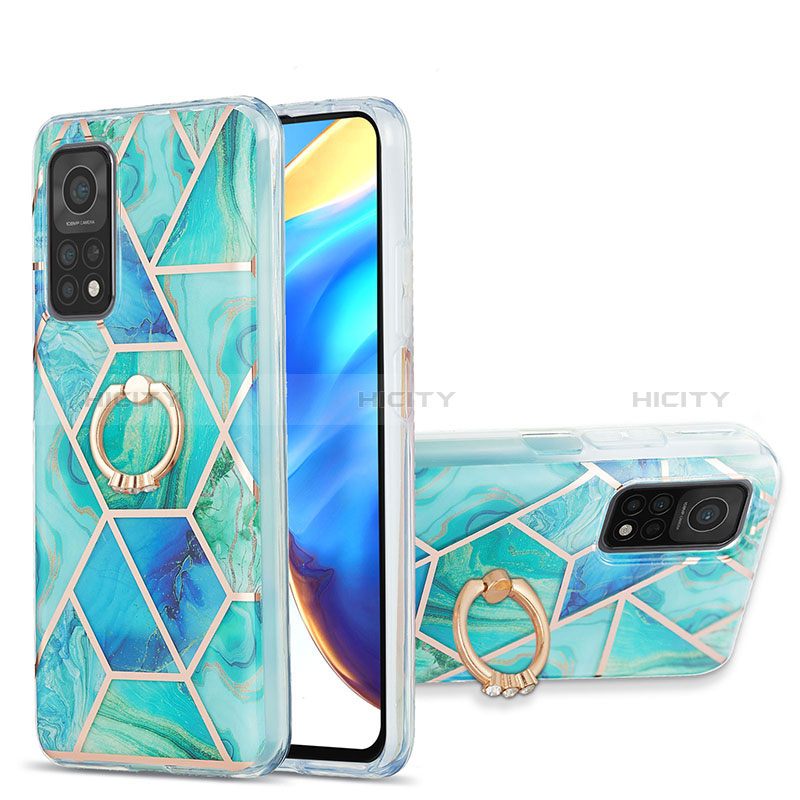 Handyhülle Silikon Hülle Gummi Schutzhülle Flexible Modisch Muster mit Fingerring Ständer Y01B für Xiaomi Redmi K30S 5G Grün Plus