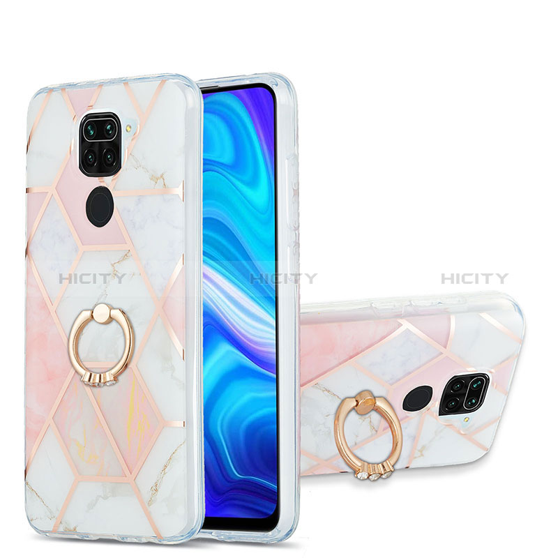 Handyhülle Silikon Hülle Gummi Schutzhülle Flexible Modisch Muster mit Fingerring Ständer Y01B für Xiaomi Redmi Note 9