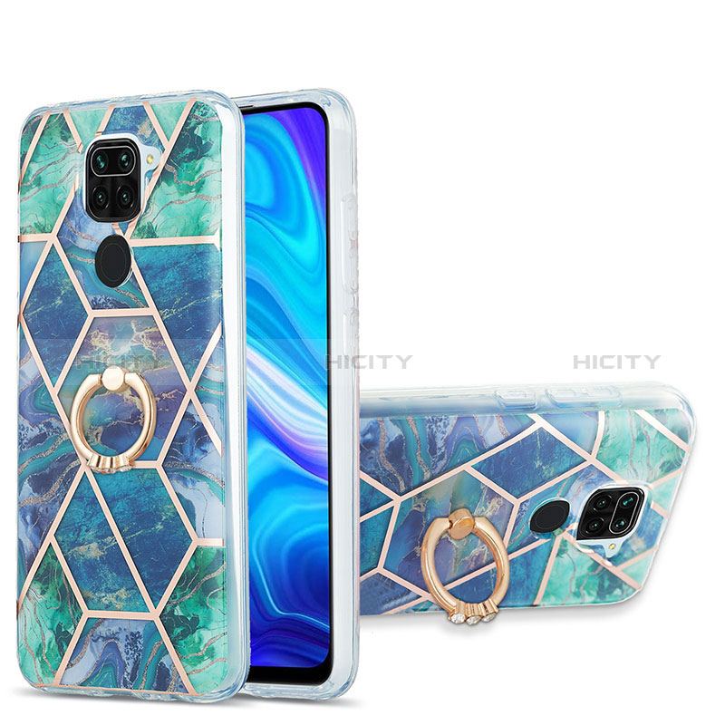 Handyhülle Silikon Hülle Gummi Schutzhülle Flexible Modisch Muster mit Fingerring Ständer Y01B für Xiaomi Redmi Note 9