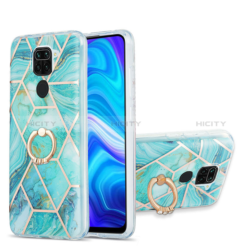 Handyhülle Silikon Hülle Gummi Schutzhülle Flexible Modisch Muster mit Fingerring Ständer Y01B für Xiaomi Redmi Note 9