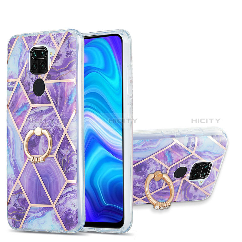 Handyhülle Silikon Hülle Gummi Schutzhülle Flexible Modisch Muster mit Fingerring Ständer Y01B für Xiaomi Redmi Note 9