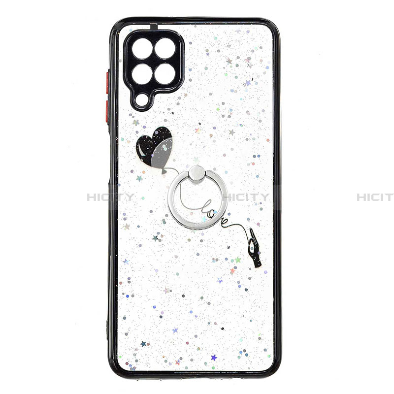 Handyhülle Silikon Hülle Gummi Schutzhülle Flexible Modisch Muster mit Fingerring Ständer Y01X für Samsung Galaxy A22 4G groß