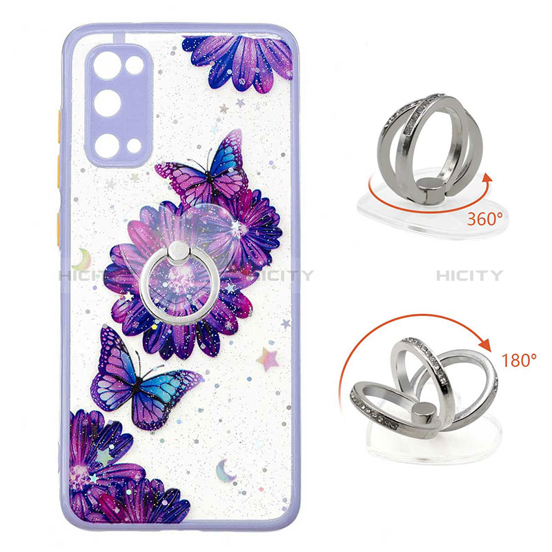 Handyhülle Silikon Hülle Gummi Schutzhülle Flexible Modisch Muster mit Fingerring Ständer Y01X für Samsung Galaxy S20 groß