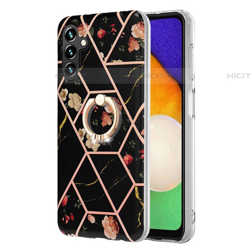 Handyhülle Silikon Hülle Gummi Schutzhülle Flexible Modisch Muster mit Fingerring Ständer Y02B für Samsung Galaxy A04s groß