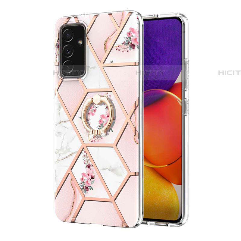 Handyhülle Silikon Hülle Gummi Schutzhülle Flexible Modisch Muster mit Fingerring Ständer Y02B für Samsung Galaxy M34 5G groß