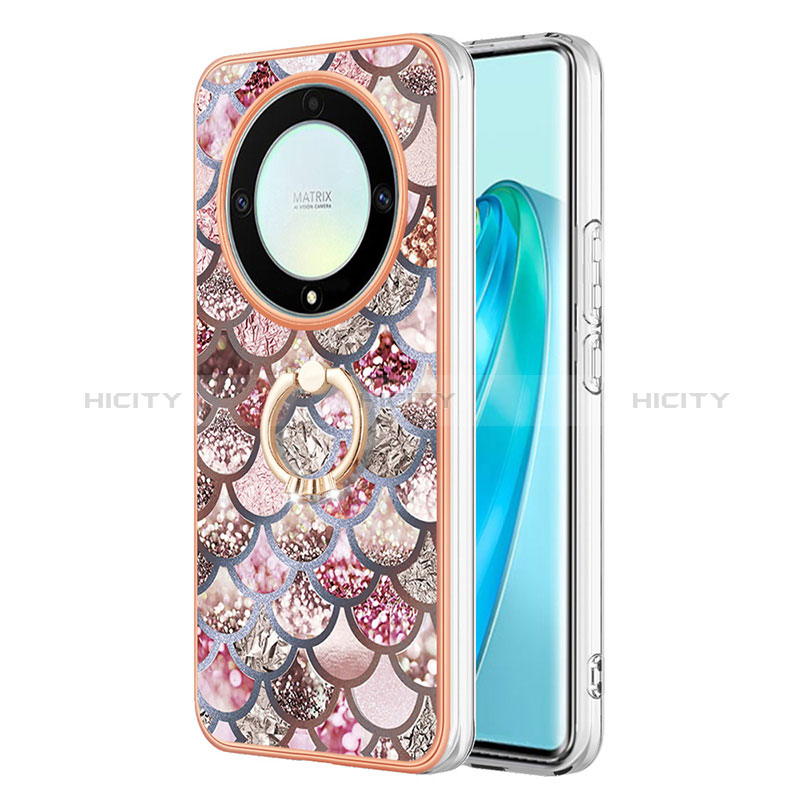 Handyhülle Silikon Hülle Gummi Schutzhülle Flexible Modisch Muster mit Fingerring Ständer Y03B für Huawei Honor Magic5 Lite 5G