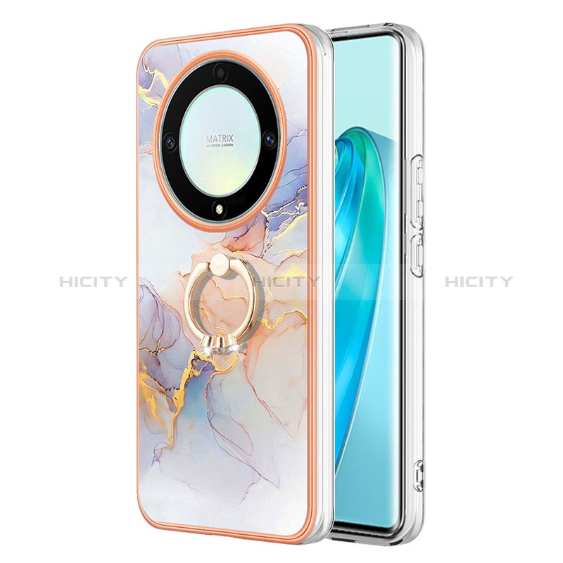 Handyhülle Silikon Hülle Gummi Schutzhülle Flexible Modisch Muster mit Fingerring Ständer Y03B für Huawei Honor X9a 5G groß