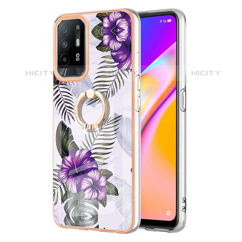 Handyhülle Silikon Hülle Gummi Schutzhülle Flexible Modisch Muster mit Fingerring Ständer Y03B für Oppo A94 5G groß