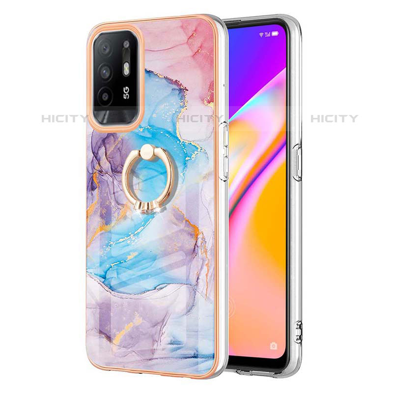 Handyhülle Silikon Hülle Gummi Schutzhülle Flexible Modisch Muster mit Fingerring Ständer Y03B für Oppo F19 Pro+ Plus 5G