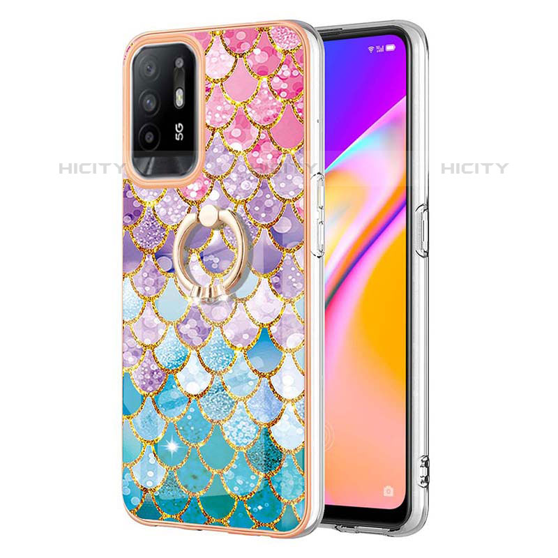 Handyhülle Silikon Hülle Gummi Schutzhülle Flexible Modisch Muster mit Fingerring Ständer Y03B für Oppo F19 Pro+ Plus 5G