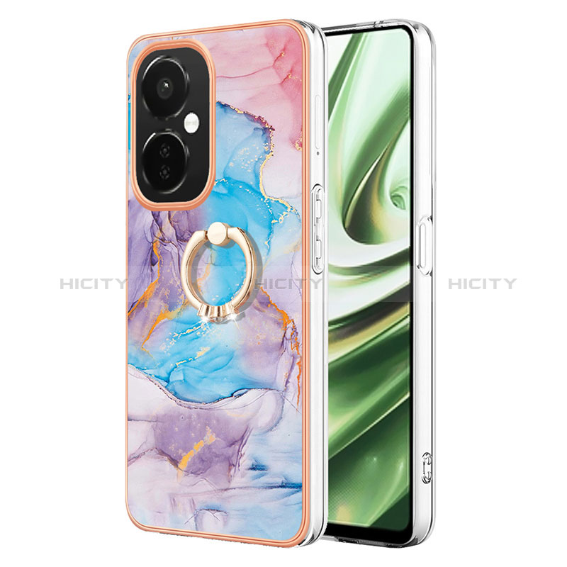 Handyhülle Silikon Hülle Gummi Schutzhülle Flexible Modisch Muster mit Fingerring Ständer Y03B für Oppo K11x 5G groß