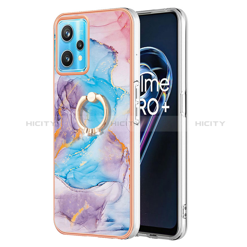 Handyhülle Silikon Hülle Gummi Schutzhülle Flexible Modisch Muster mit Fingerring Ständer Y03B für Realme 9 Pro 5G groß