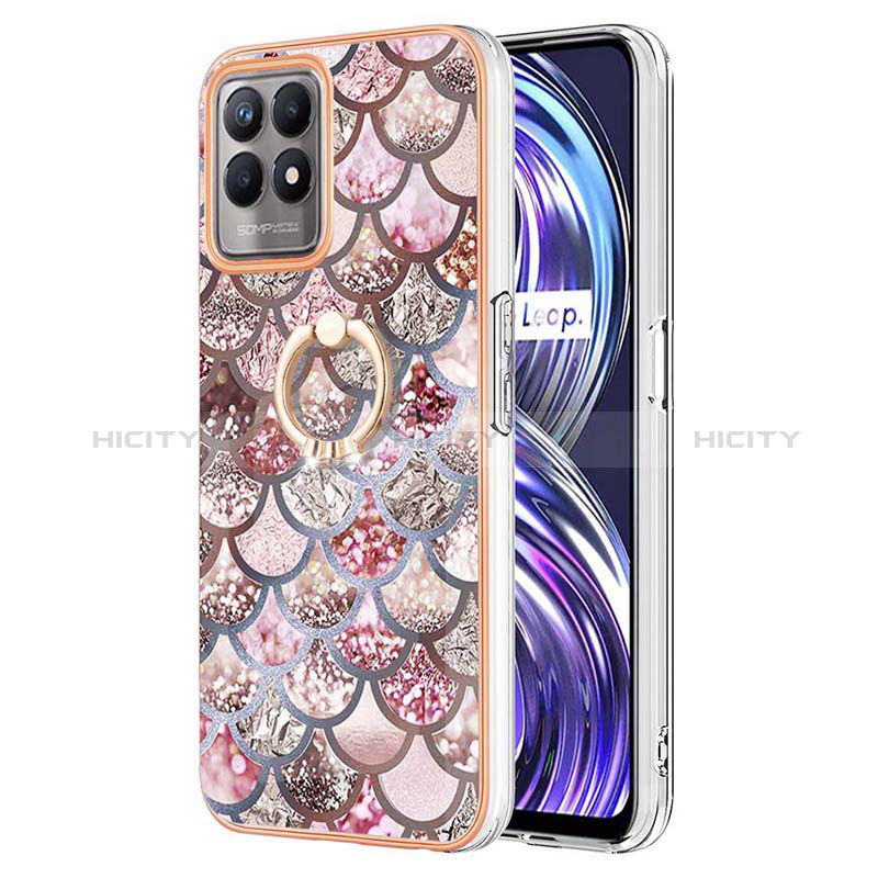 Handyhülle Silikon Hülle Gummi Schutzhülle Flexible Modisch Muster mit Fingerring Ständer Y03B für Realme Narzo 50 4G