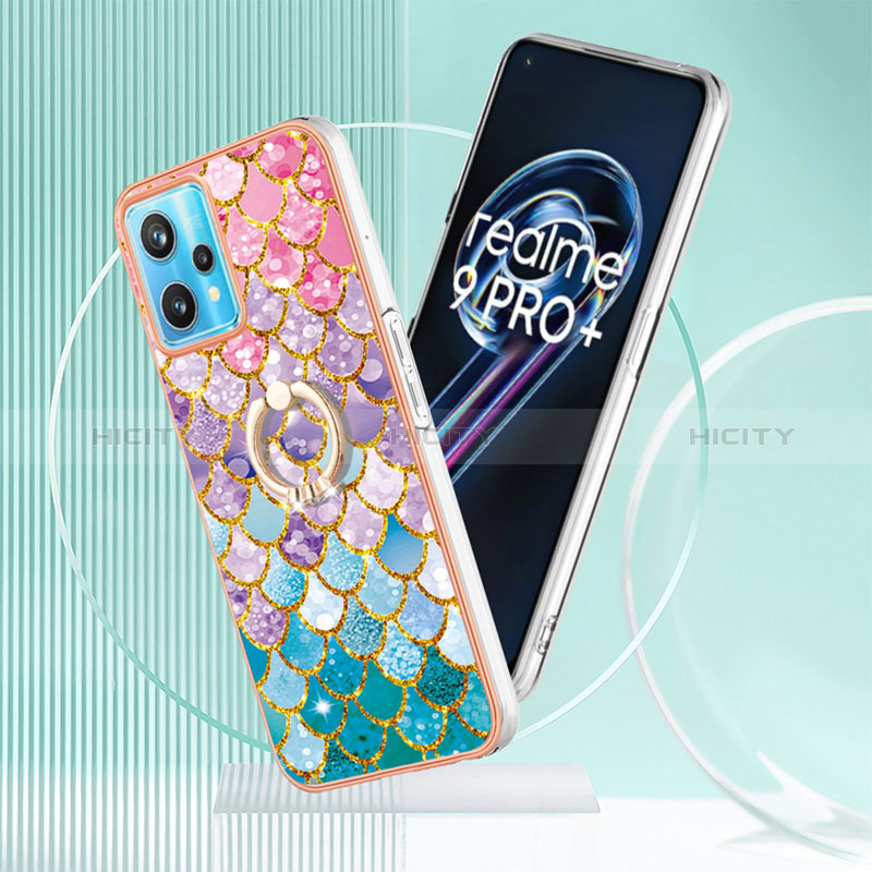 Handyhülle Silikon Hülle Gummi Schutzhülle Flexible Modisch Muster mit Fingerring Ständer Y03B für Realme Narzo 50 Pro 5G groß