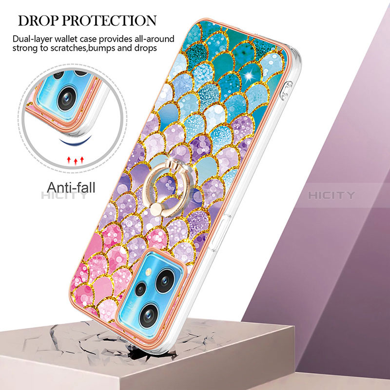 Handyhülle Silikon Hülle Gummi Schutzhülle Flexible Modisch Muster mit Fingerring Ständer Y03B für Realme Narzo 50 Pro 5G