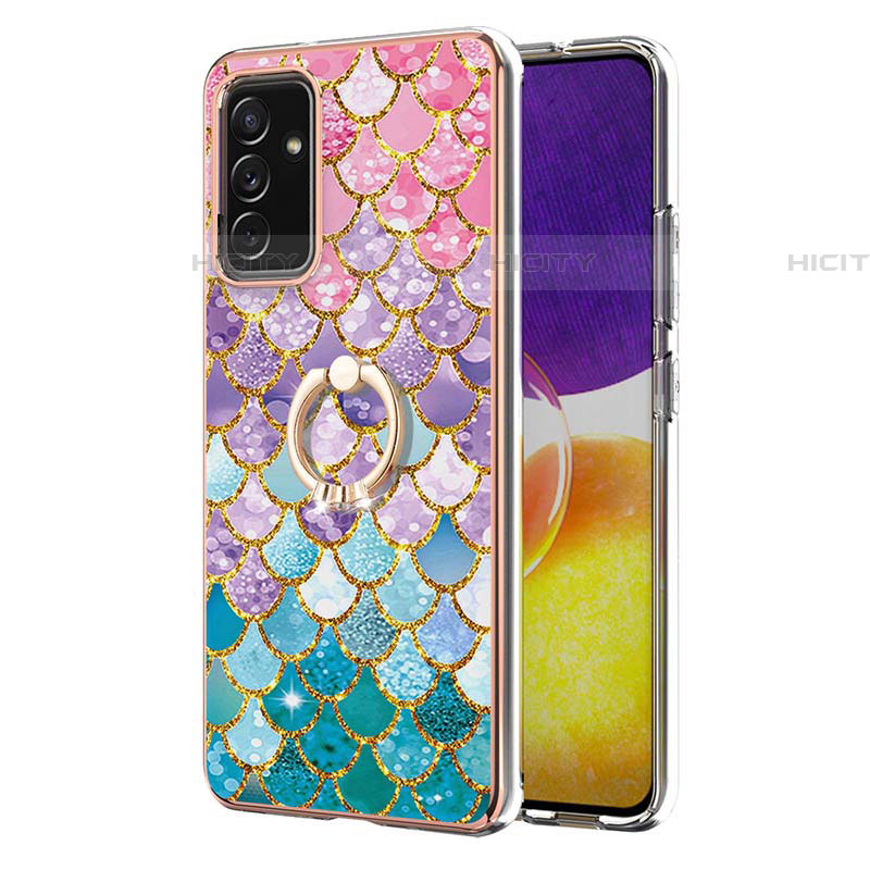 Handyhülle Silikon Hülle Gummi Schutzhülle Flexible Modisch Muster mit Fingerring Ständer Y03B für Samsung Galaxy A05s groß