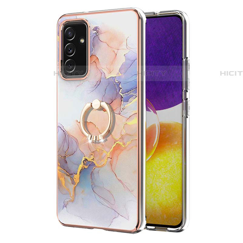 Handyhülle Silikon Hülle Gummi Schutzhülle Flexible Modisch Muster mit Fingerring Ständer Y03B für Samsung Galaxy A05s groß