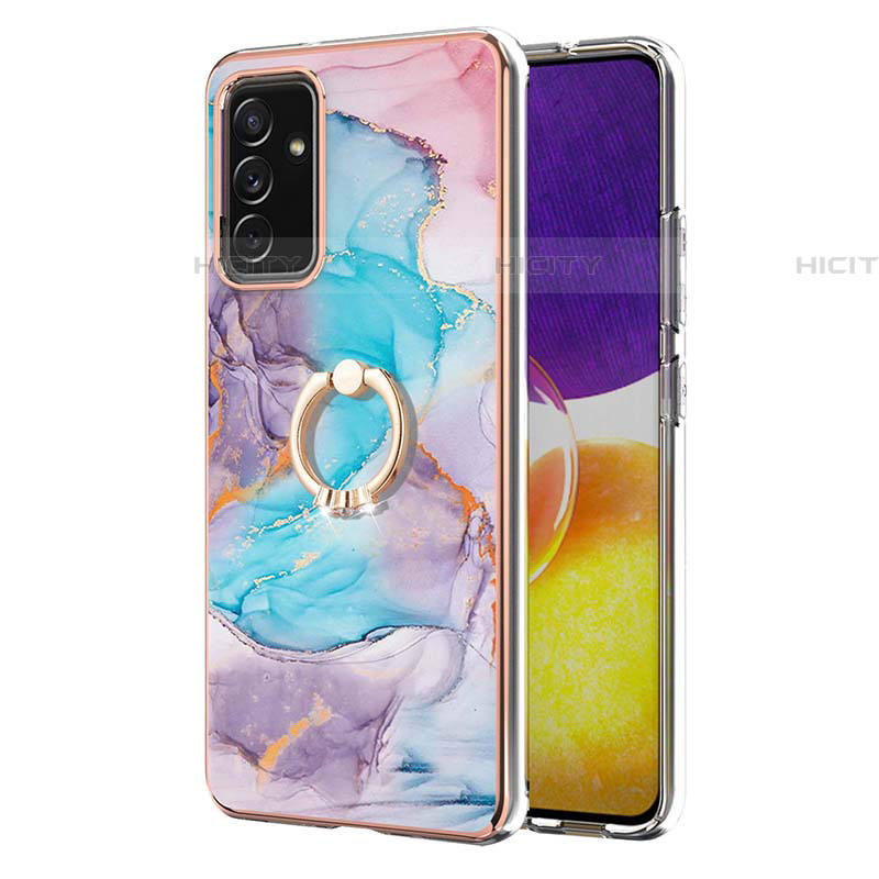 Handyhülle Silikon Hülle Gummi Schutzhülle Flexible Modisch Muster mit Fingerring Ständer Y03B für Samsung Galaxy A05s groß