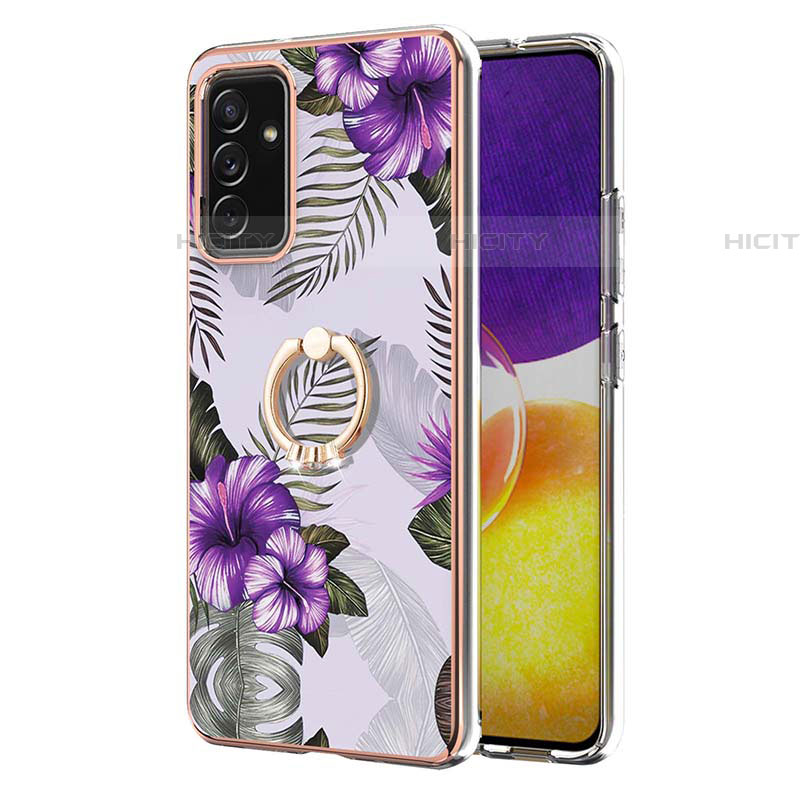 Handyhülle Silikon Hülle Gummi Schutzhülle Flexible Modisch Muster mit Fingerring Ständer Y03B für Samsung Galaxy A05s groß