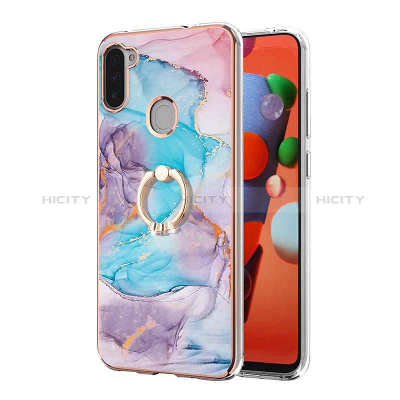 Handyhülle Silikon Hülle Gummi Schutzhülle Flexible Modisch Muster mit Fingerring Ständer Y03B für Samsung Galaxy A11