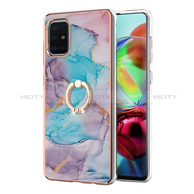 Handyhülle Silikon Hülle Gummi Schutzhülle Flexible Modisch Muster mit Fingerring Ständer Y03B für Samsung Galaxy A71 4G A715