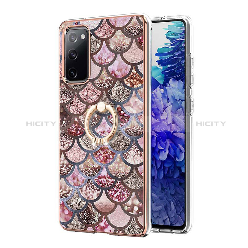 Handyhülle Silikon Hülle Gummi Schutzhülle Flexible Modisch Muster mit Fingerring Ständer Y03B für Samsung Galaxy S20 Lite 5G groß