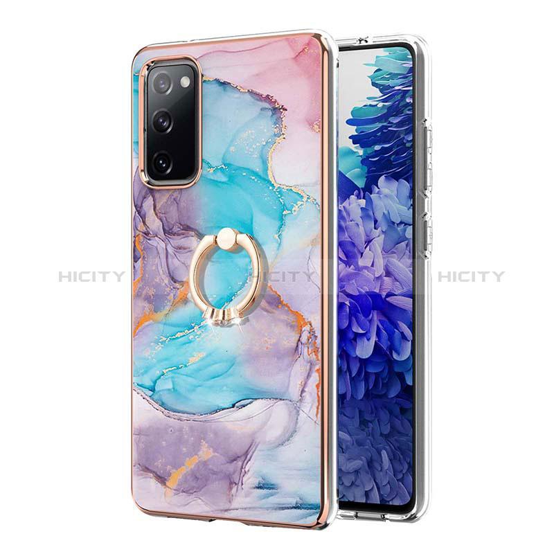 Handyhülle Silikon Hülle Gummi Schutzhülle Flexible Modisch Muster mit Fingerring Ständer Y03B für Samsung Galaxy S20 Lite 5G groß