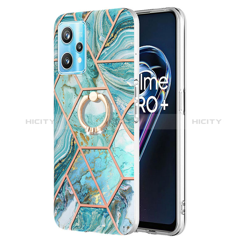 Handyhülle Silikon Hülle Gummi Schutzhülle Flexible Modisch Muster mit Fingerring Ständer Y04B für Realme 9 5G groß