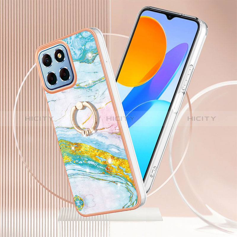 Handyhülle Silikon Hülle Gummi Schutzhülle Flexible Modisch Muster mit Fingerring Ständer Y05B für Huawei Honor 70 Lite 5G