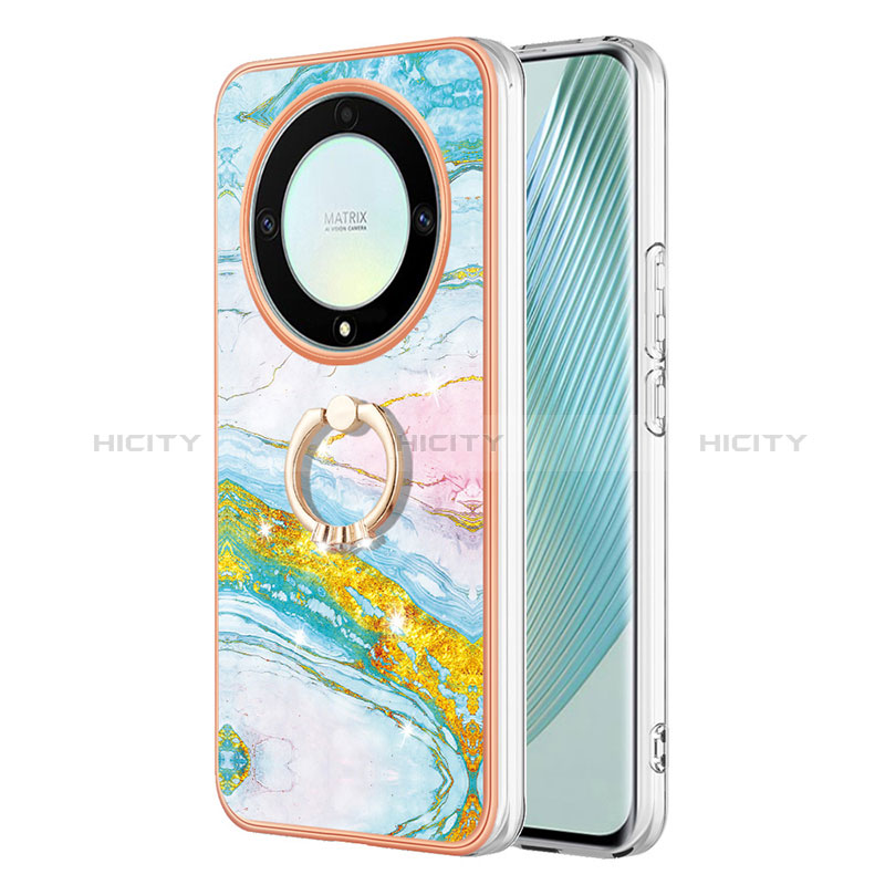 Handyhülle Silikon Hülle Gummi Schutzhülle Flexible Modisch Muster mit Fingerring Ständer Y05B für Huawei Honor Magic5 Lite 5G Bunt