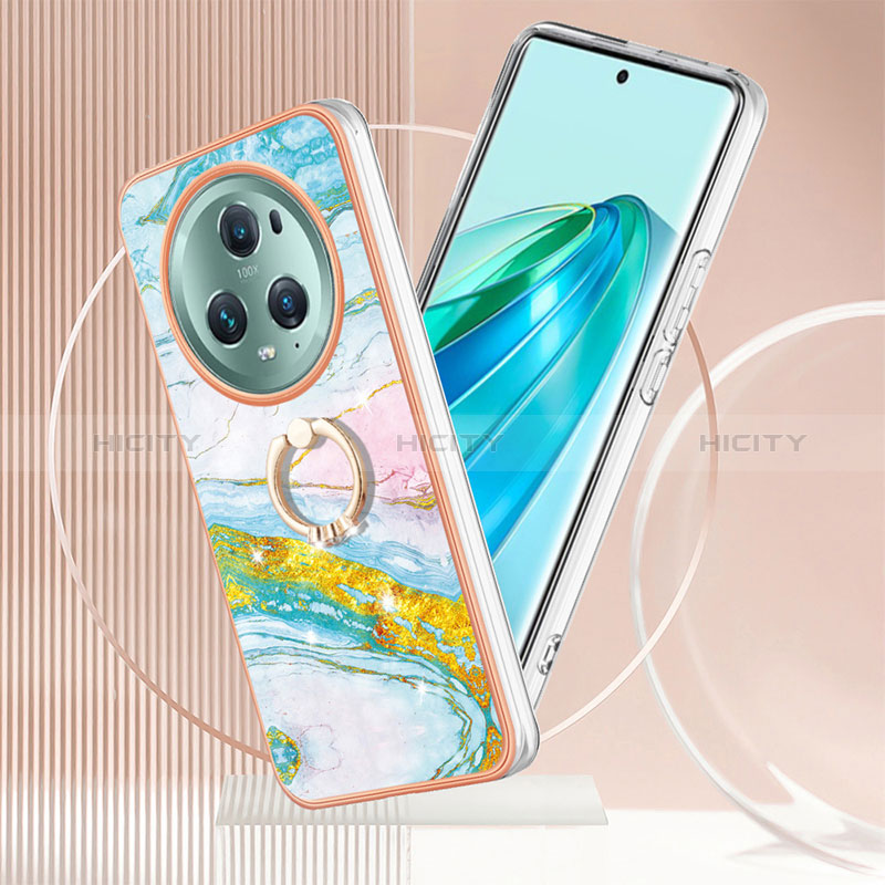 Handyhülle Silikon Hülle Gummi Schutzhülle Flexible Modisch Muster mit Fingerring Ständer Y05B für Huawei Honor Magic5 Pro 5G