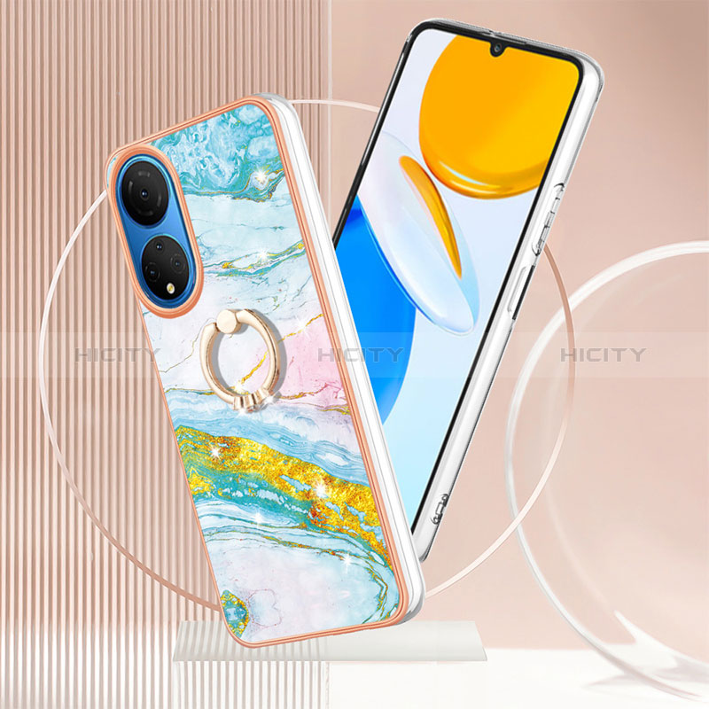 Handyhülle Silikon Hülle Gummi Schutzhülle Flexible Modisch Muster mit Fingerring Ständer Y05B für Huawei Honor X7 groß