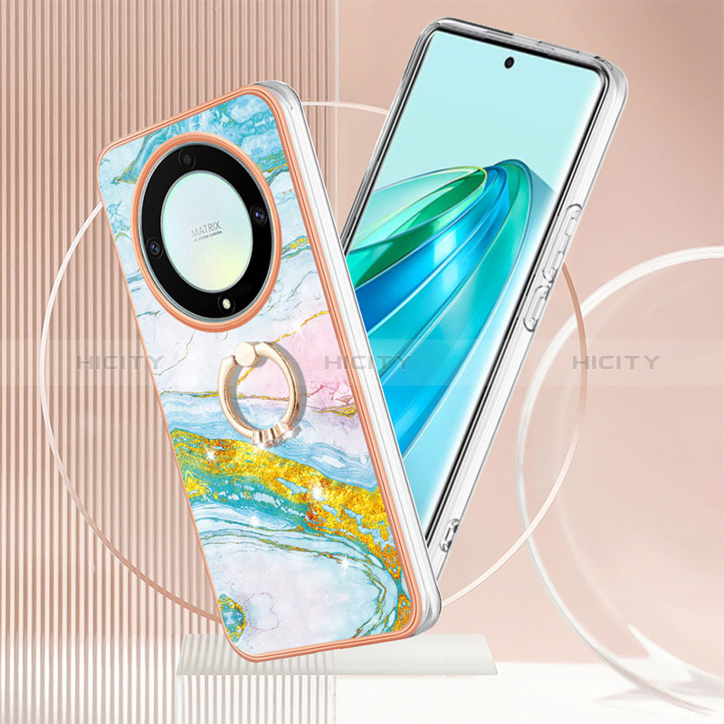 Handyhülle Silikon Hülle Gummi Schutzhülle Flexible Modisch Muster mit Fingerring Ständer Y05B für Huawei Honor X9a 5G