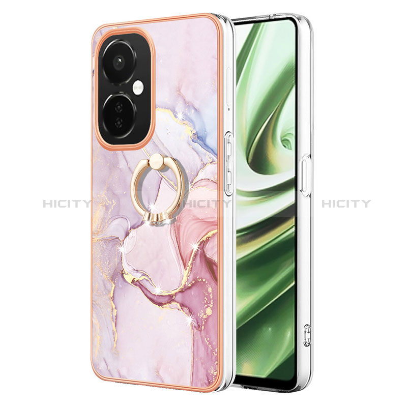 Handyhülle Silikon Hülle Gummi Schutzhülle Flexible Modisch Muster mit Fingerring Ständer Y05B für OnePlus Nord CE 3 Lite 5G Rosa