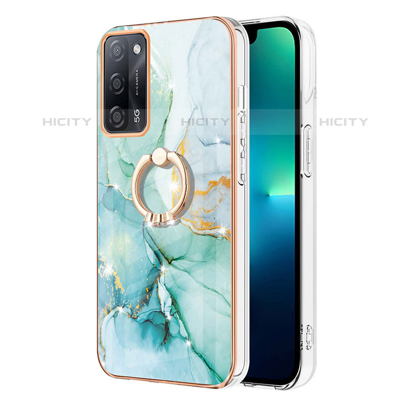 Handyhülle Silikon Hülle Gummi Schutzhülle Flexible Modisch Muster mit Fingerring Ständer Y05B für Oppo A53s 5G