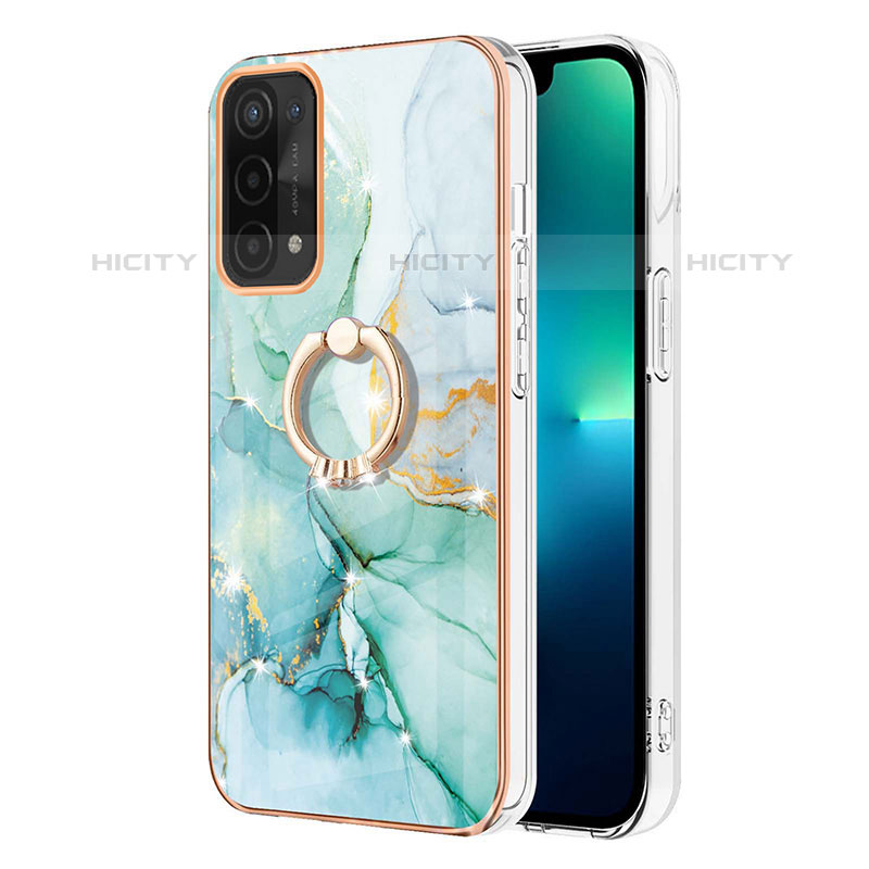 Handyhülle Silikon Hülle Gummi Schutzhülle Flexible Modisch Muster mit Fingerring Ständer Y05B für Oppo A93 5G groß