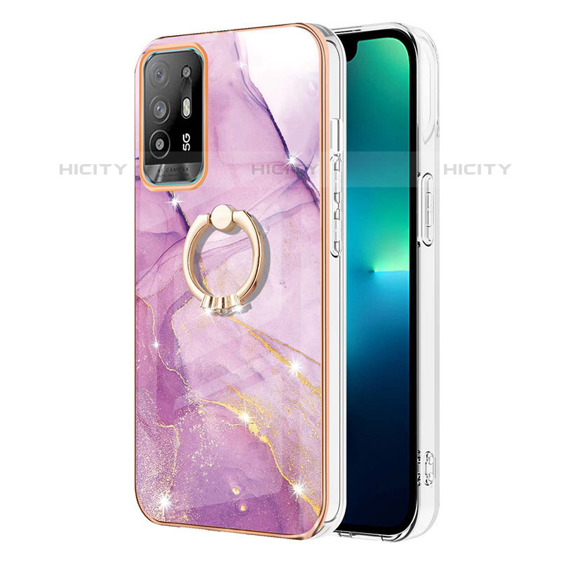 Handyhülle Silikon Hülle Gummi Schutzhülle Flexible Modisch Muster mit Fingerring Ständer Y05B für Oppo A94 5G