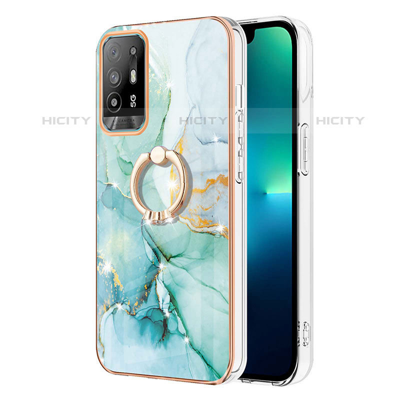 Handyhülle Silikon Hülle Gummi Schutzhülle Flexible Modisch Muster mit Fingerring Ständer Y05B für Oppo A95 5G groß