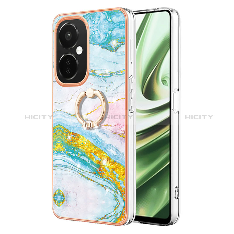 Handyhülle Silikon Hülle Gummi Schutzhülle Flexible Modisch Muster mit Fingerring Ständer Y05B für Oppo K11x 5G Bunt Plus