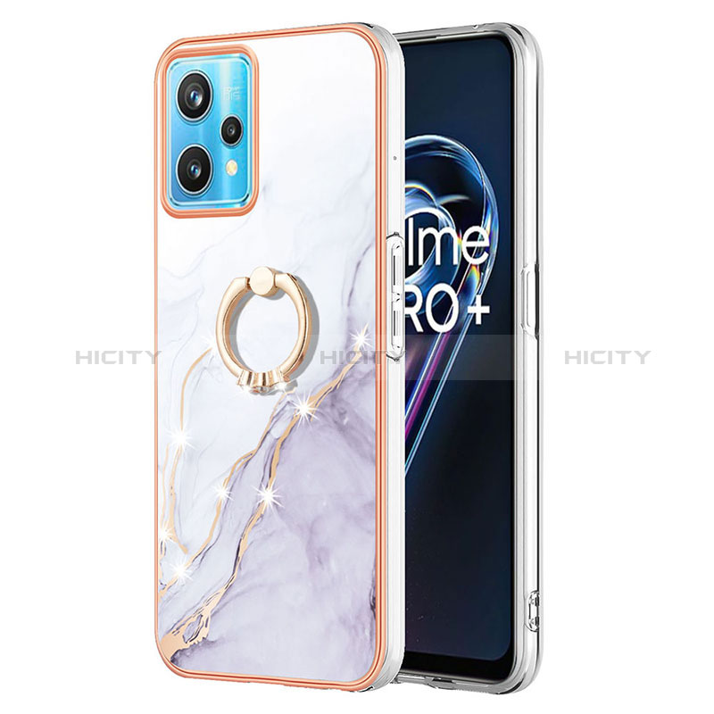 Handyhülle Silikon Hülle Gummi Schutzhülle Flexible Modisch Muster mit Fingerring Ständer Y05B für Realme 9 4G