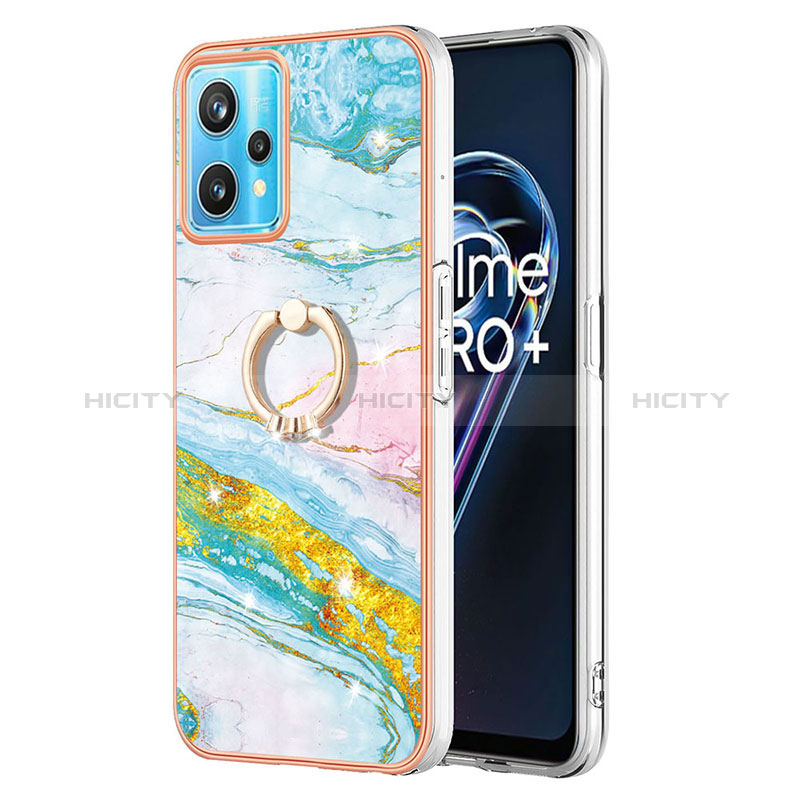 Handyhülle Silikon Hülle Gummi Schutzhülle Flexible Modisch Muster mit Fingerring Ständer Y05B für Realme 9 5G