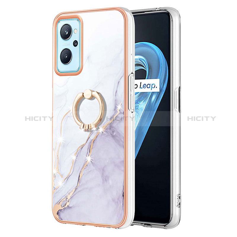 Handyhülle Silikon Hülle Gummi Schutzhülle Flexible Modisch Muster mit Fingerring Ständer Y05B für Realme 9i 4G groß