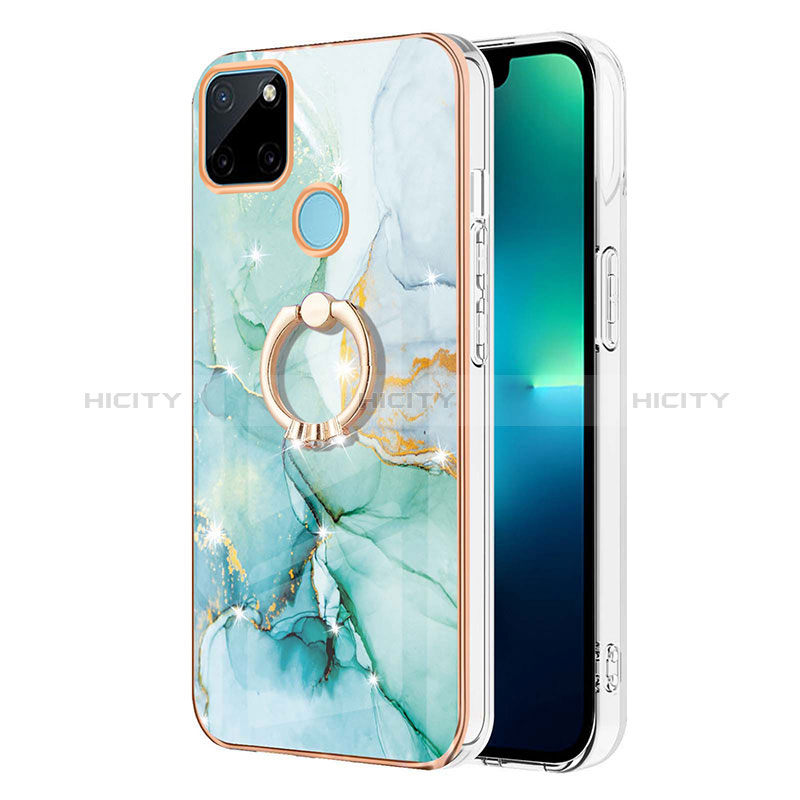 Handyhülle Silikon Hülle Gummi Schutzhülle Flexible Modisch Muster mit Fingerring Ständer Y05B für Realme C21Y