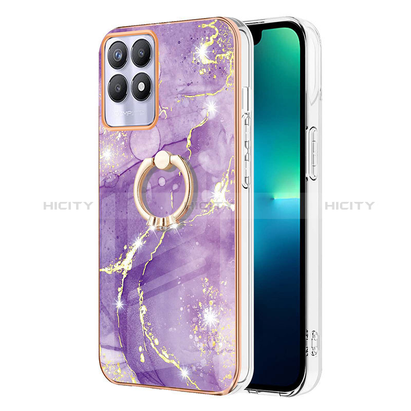 Handyhülle Silikon Hülle Gummi Schutzhülle Flexible Modisch Muster mit Fingerring Ständer Y05B für Realme Narzo 50 4G