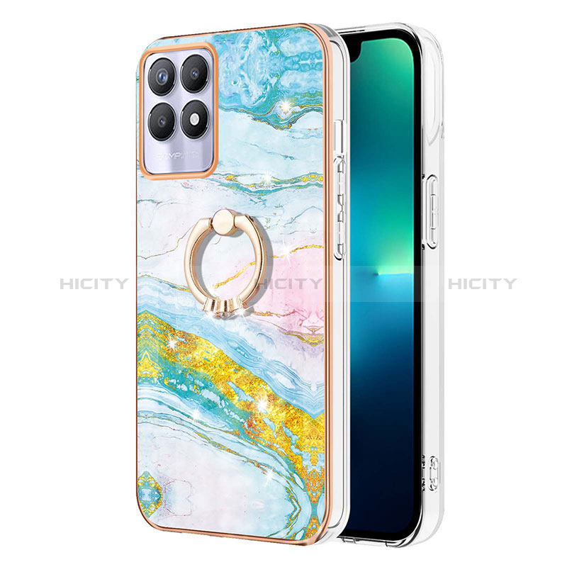 Handyhülle Silikon Hülle Gummi Schutzhülle Flexible Modisch Muster mit Fingerring Ständer Y05B für Realme Narzo 50 4G