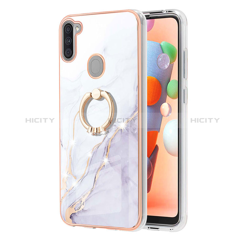 Handyhülle Silikon Hülle Gummi Schutzhülle Flexible Modisch Muster mit Fingerring Ständer Y05B für Samsung Galaxy A11